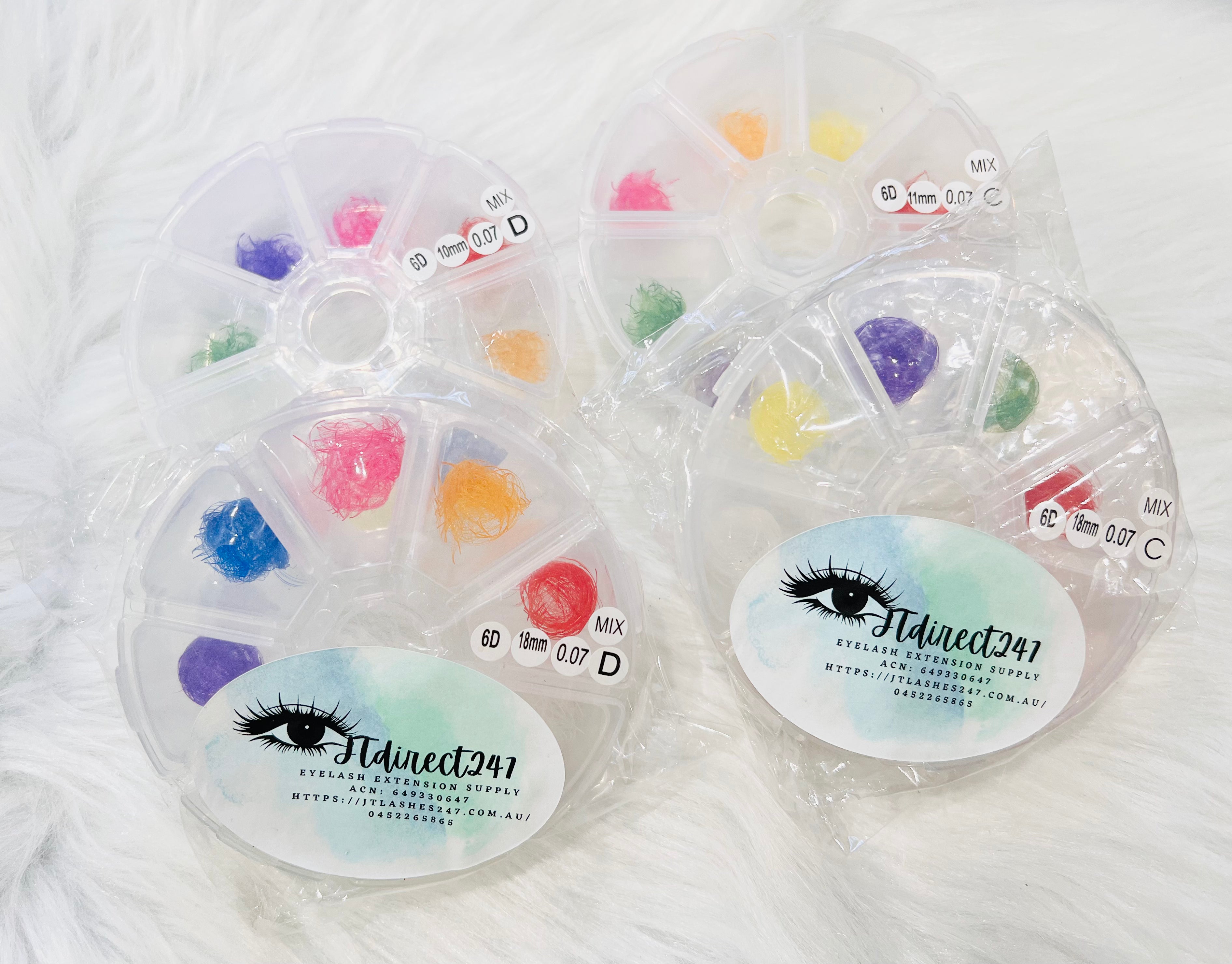 6D Mixed Colours Pre-made Loose Fans